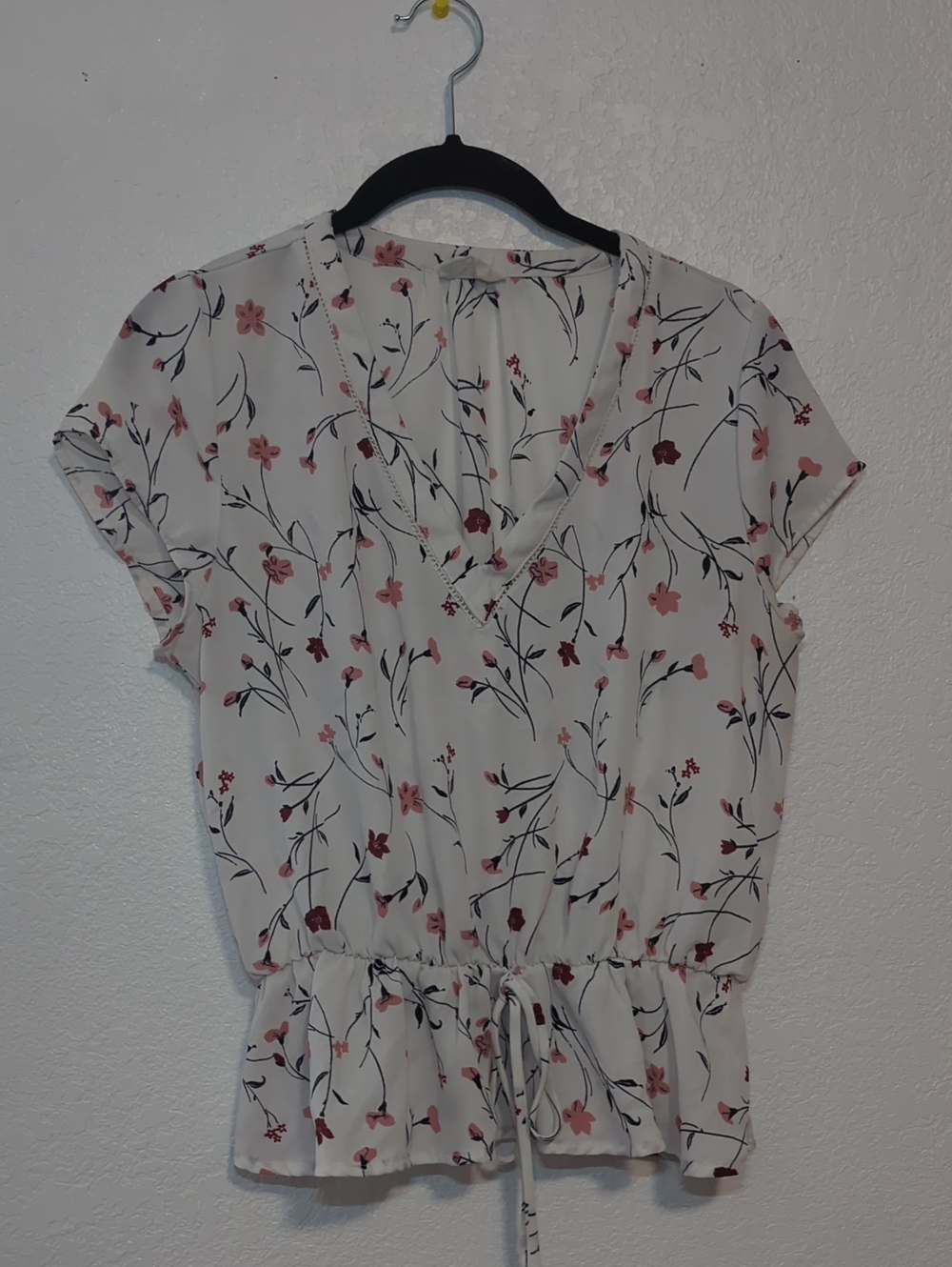 Sienna Sky White Blouse with Pink Floral Print